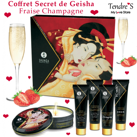 Coffrets COFFRET "MASSAGES BIO" DE "SHUNGA" parfum Vin Petillant a la Fraise Coffrets COFFRET "MASSAGES BIO" DE "SHUNGA" parfum Vin Petillant a la Fraise