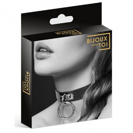 ACCESSOIRES COLLIER CUIR noir FETISH DE "BIJOUX POUR TOI"