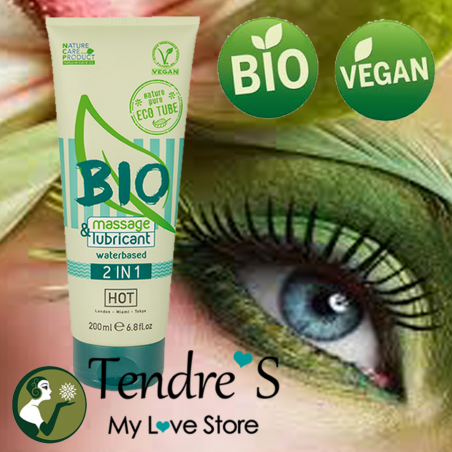 Bien-être HUILE DE MASSAGE ET LUBRIFIANT 2 EN 1 BIO VEGAN DE "HOT" 200ml Bien-être HUILE DE MASSAGE ET LUBRIFIANT 2 EN 1 BIO VEGAN DE "HOT" 200ml