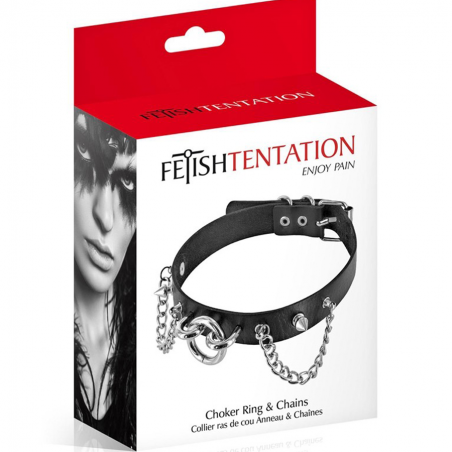ACCESSOIRES COLLIER RAS DE COU ANNEAU ET CHAINES DE "FETISHTENTATION" ACCESSOIRES COLLIER RAS DE COU ANNEAU ET CHAINES DE "FETISHTENTATION"