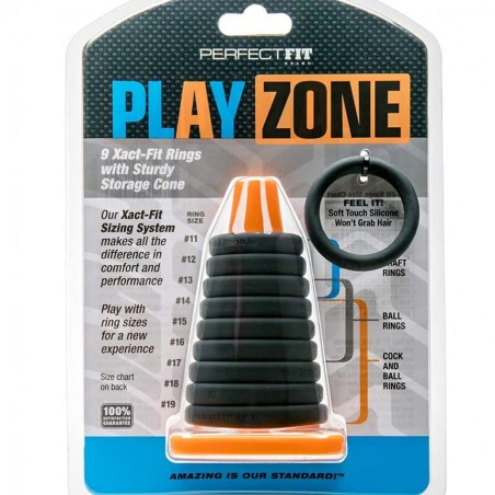 Love toys KIT DE 9 COCKRINGS "XACT-FIT" DE "PLAY ZONE"
