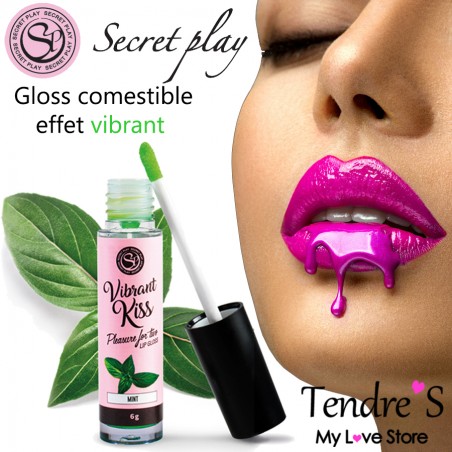 Bien-être GLOSS COMESTIBLE EFFET VIBRANT A LA MENTHE DE "SECRET PLAY" Bien-être GLOSS COMESTIBLE EFFET VIBRANT A LA MENTHE DE "SECRET PLAY"