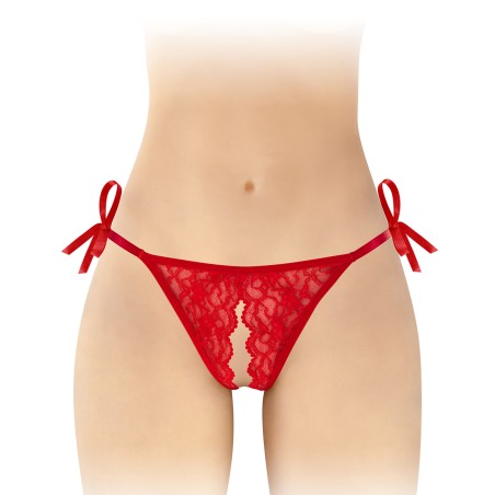 Lingerie STRING ROUGE OUVERT "STELLA" A DENTELLE ET A NOEUDS DE "FASHION SECRET" Lingerie STRING ROUGE OUVERT "STELLA" A DENTELLE ET A NOEUDS DE "FASHION SECRET"